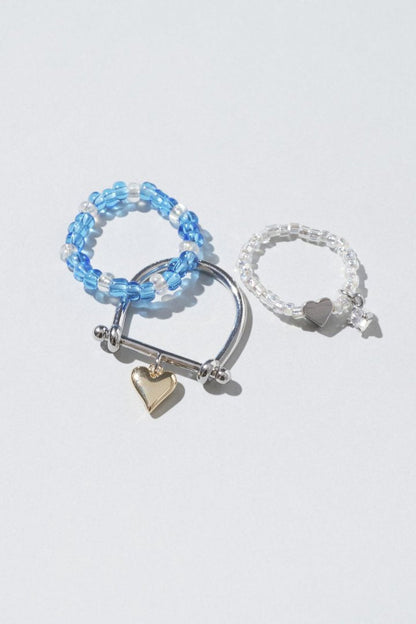 GOLDY Color beads x heart set ring - Image 3