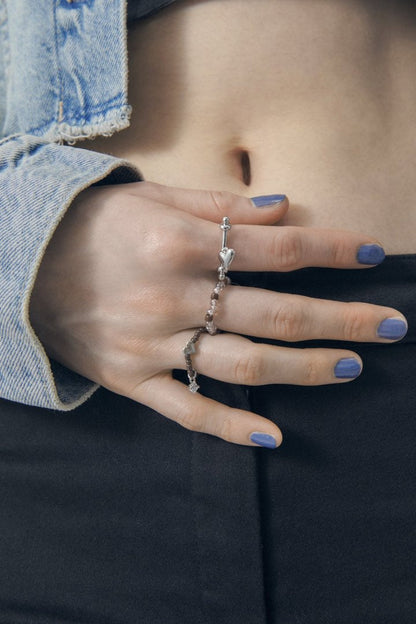 GOLDY Color beads x heart set ring - Image 6