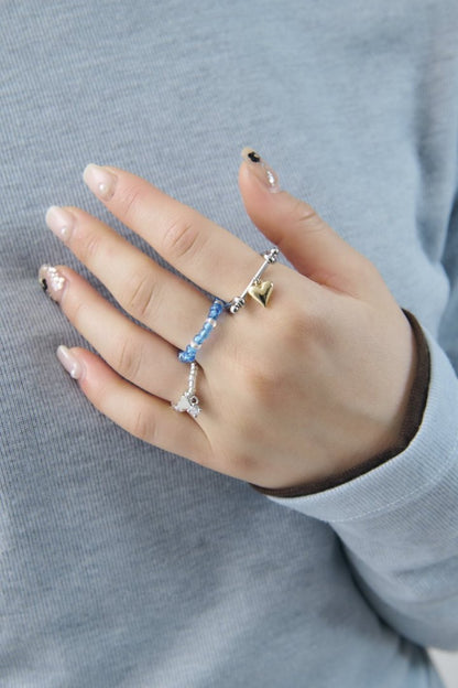 GOLDY Color beads x heart set ring - Image 9