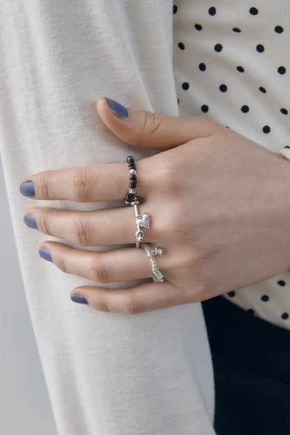 GOLDY Color beads x heart set ring - Image 12