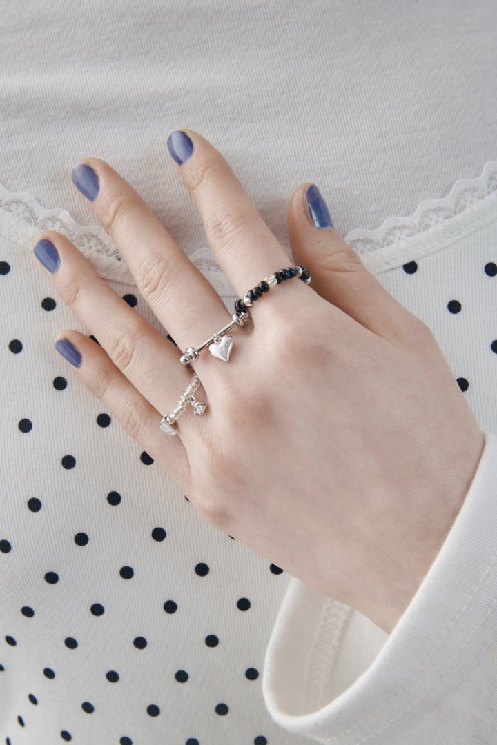 GOLDY Color beads x heart set ring - Image 13