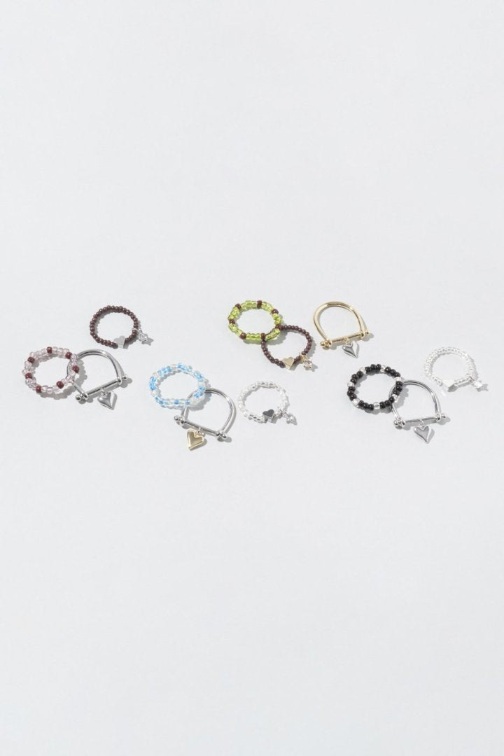 GOLDY Color beads x heart set ring - Image 15