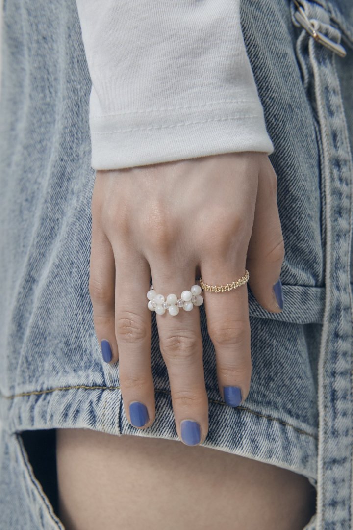 GOLDY bicolor bead set ring - Image 15