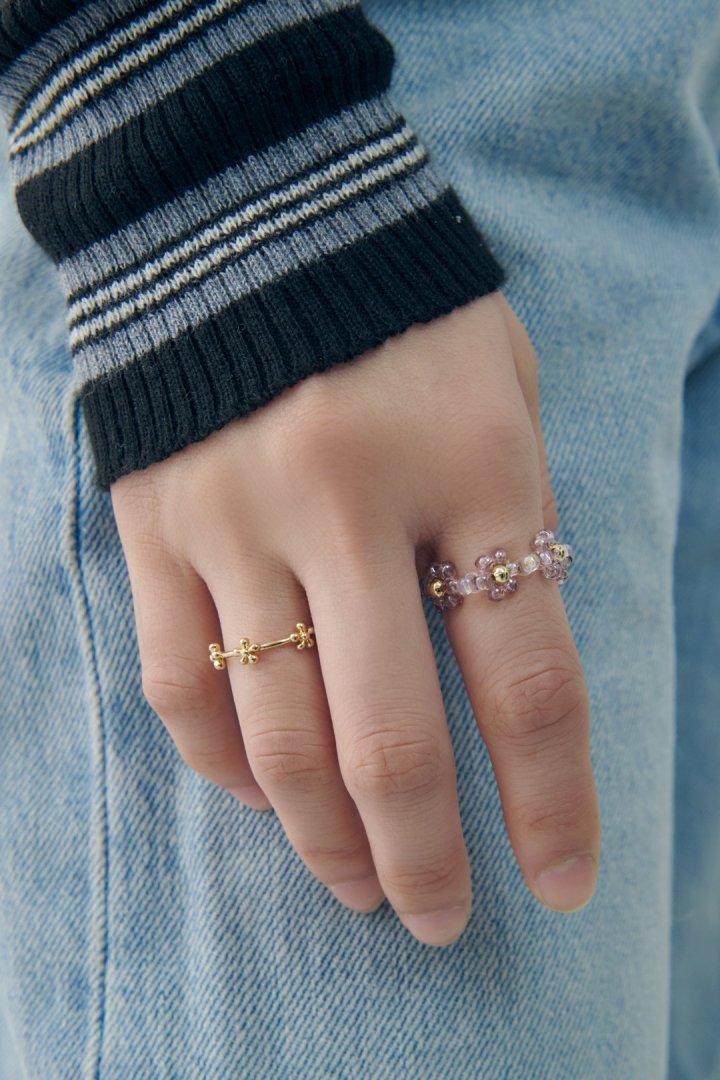 GOLDY flower bead set ring - Image 9