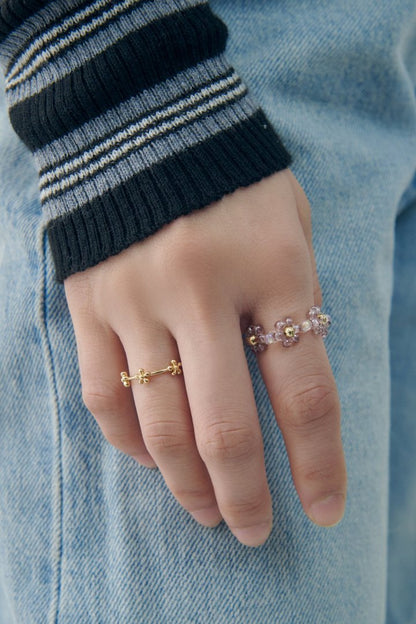 GOLDY flower bead set ring - Image 9