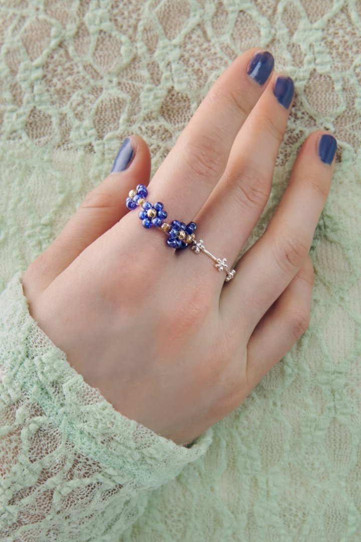 GOLDY flower bead set ring - Image 10