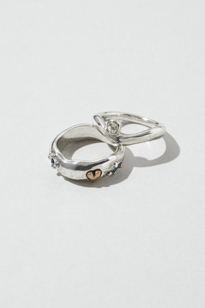 GOLDY vintage heart embed set ring - Image 3