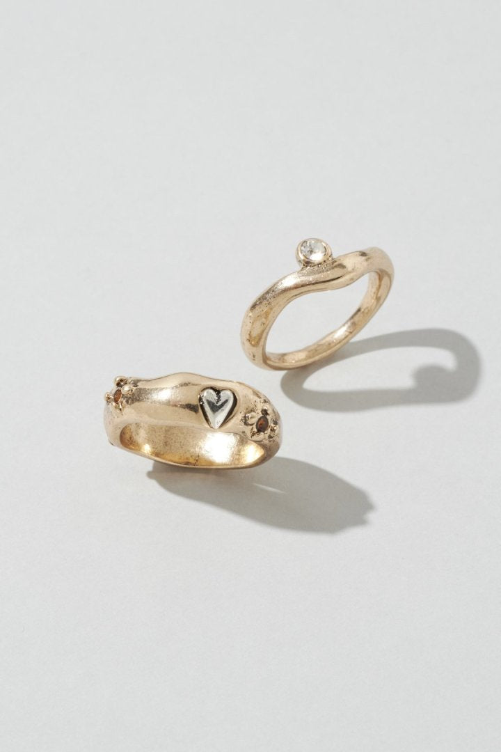 GOLDY vintage heart embed set ring - Image 5
