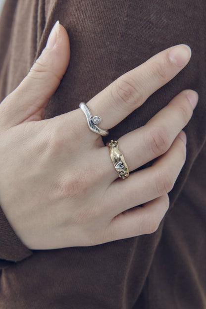 GOLDY vintage heart embed set ring - Image 9