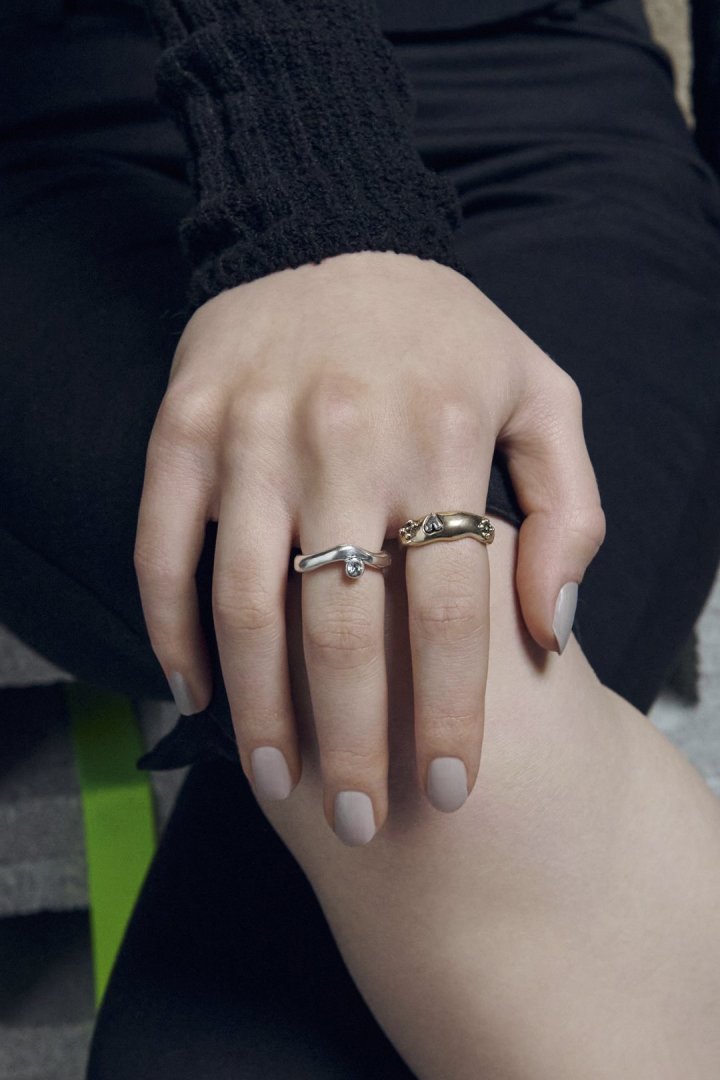 GOLDY vintage heart embed set ring - Image 1