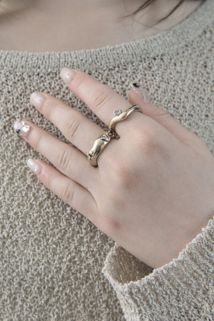 GOLDY vintage heart embed set ring - Image 11
