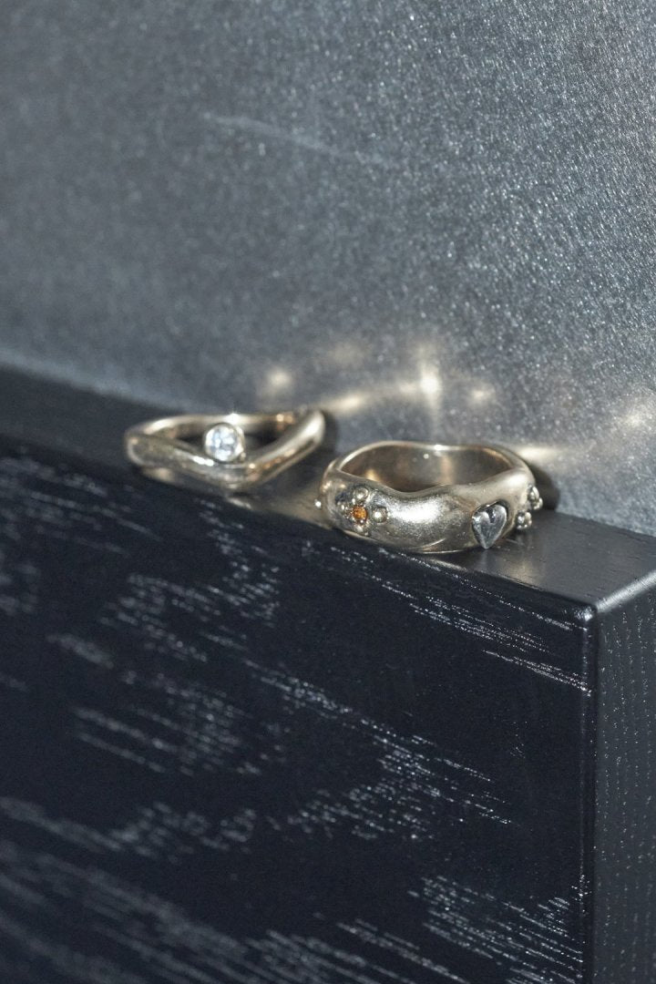 GOLDY vintage heart embed set ring - Image 21