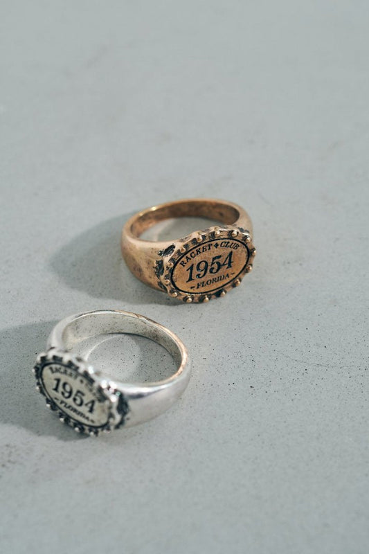 GOLDY antique number motif ring - gold