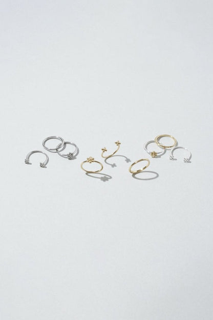 GOLDY 3PCS  プチ フラワー セット ピンキー リング - Image 11