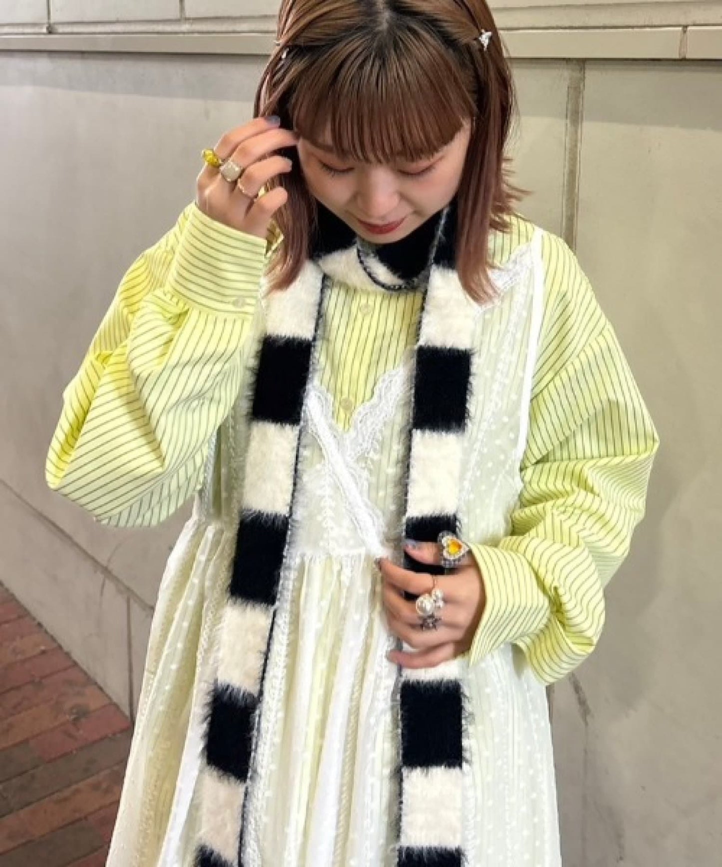 HELLO.SANFRANCISCO Striped 2-way bowtie blouse
