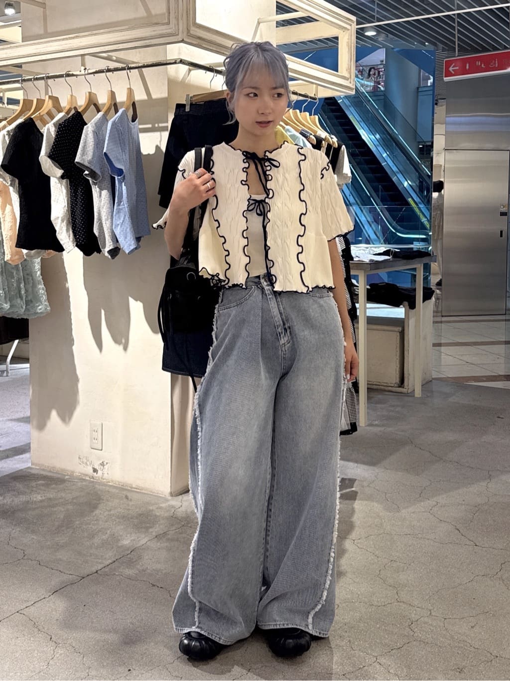 w closet 短袖撞色拼接開襟衫 - Image 37