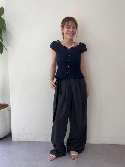 mystic 格紋 Shirred French blouse - Image 68