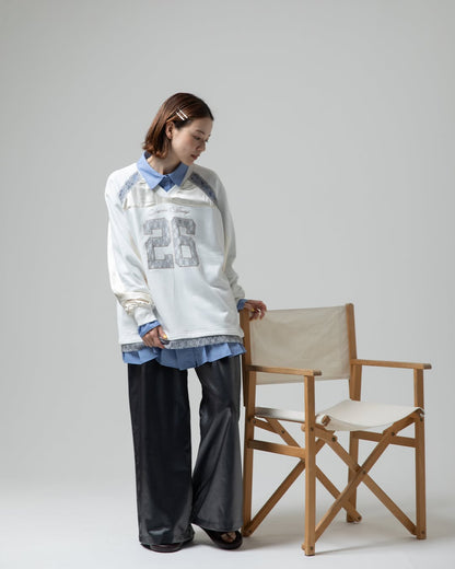 緞面Lace刺繡logo長袖球衣