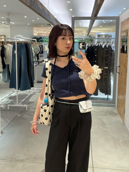 Kastane 羅紋V領Tee + Choker - Image 58