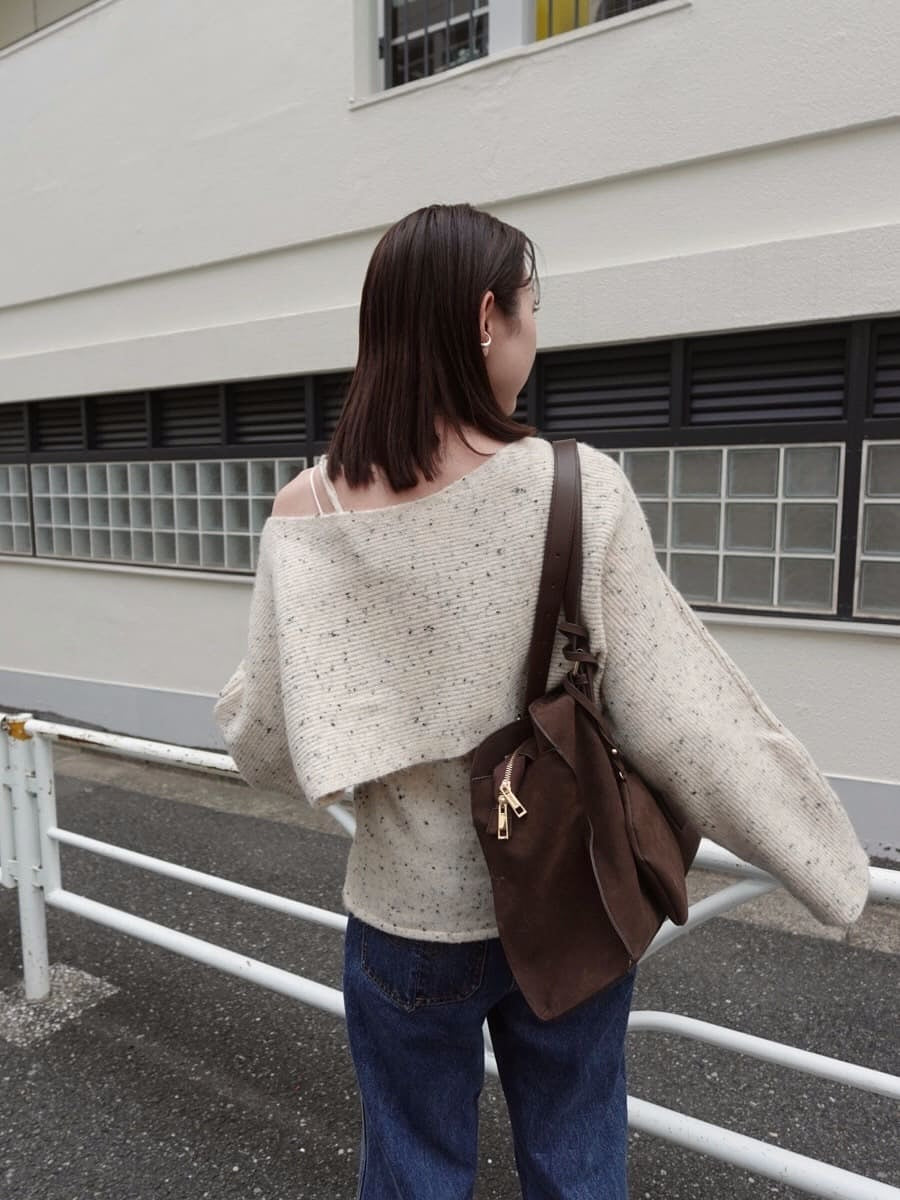 mystic 交叉針織開衩上衣+吊帶背心set