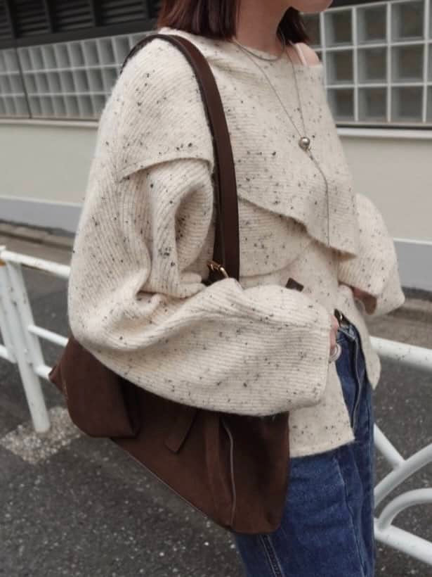 mystic 交叉針織開衩上衣+吊帶背心set