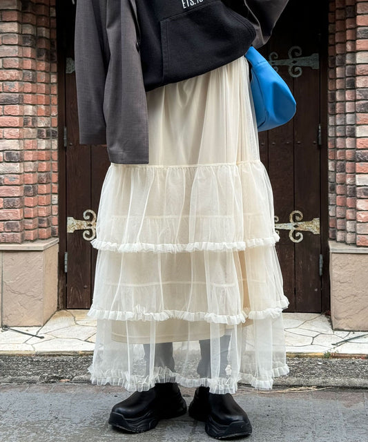 CIAOPANIC 薄紗褶褶蛋糕裙