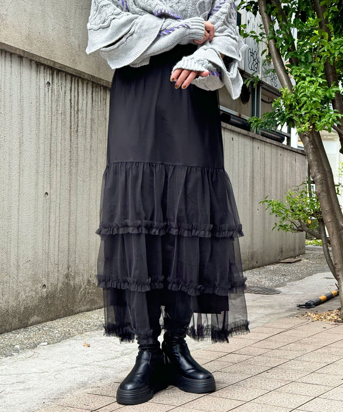 CIAOPANIC 薄紗褶褶蛋糕裙