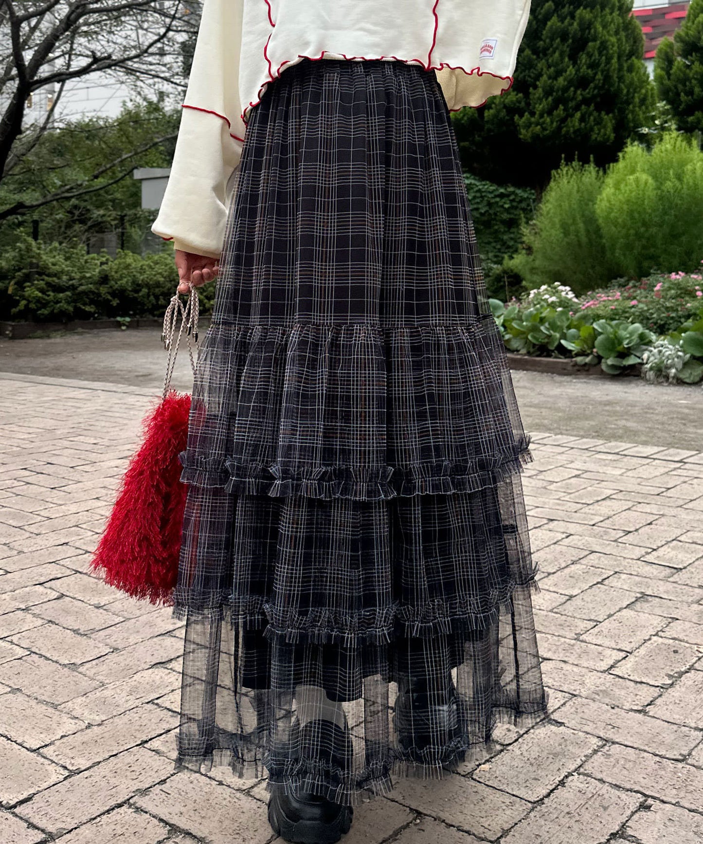 CIAOPANIC 薄紗褶褶蛋糕裙