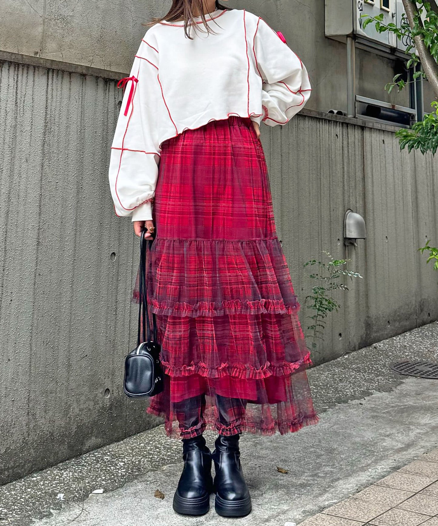 CIAOPANIC 薄紗褶褶蛋糕裙