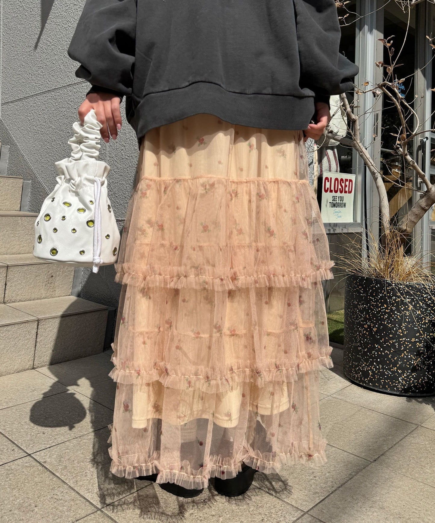 CIAOPANIC 薄紗褶褶蛋糕裙