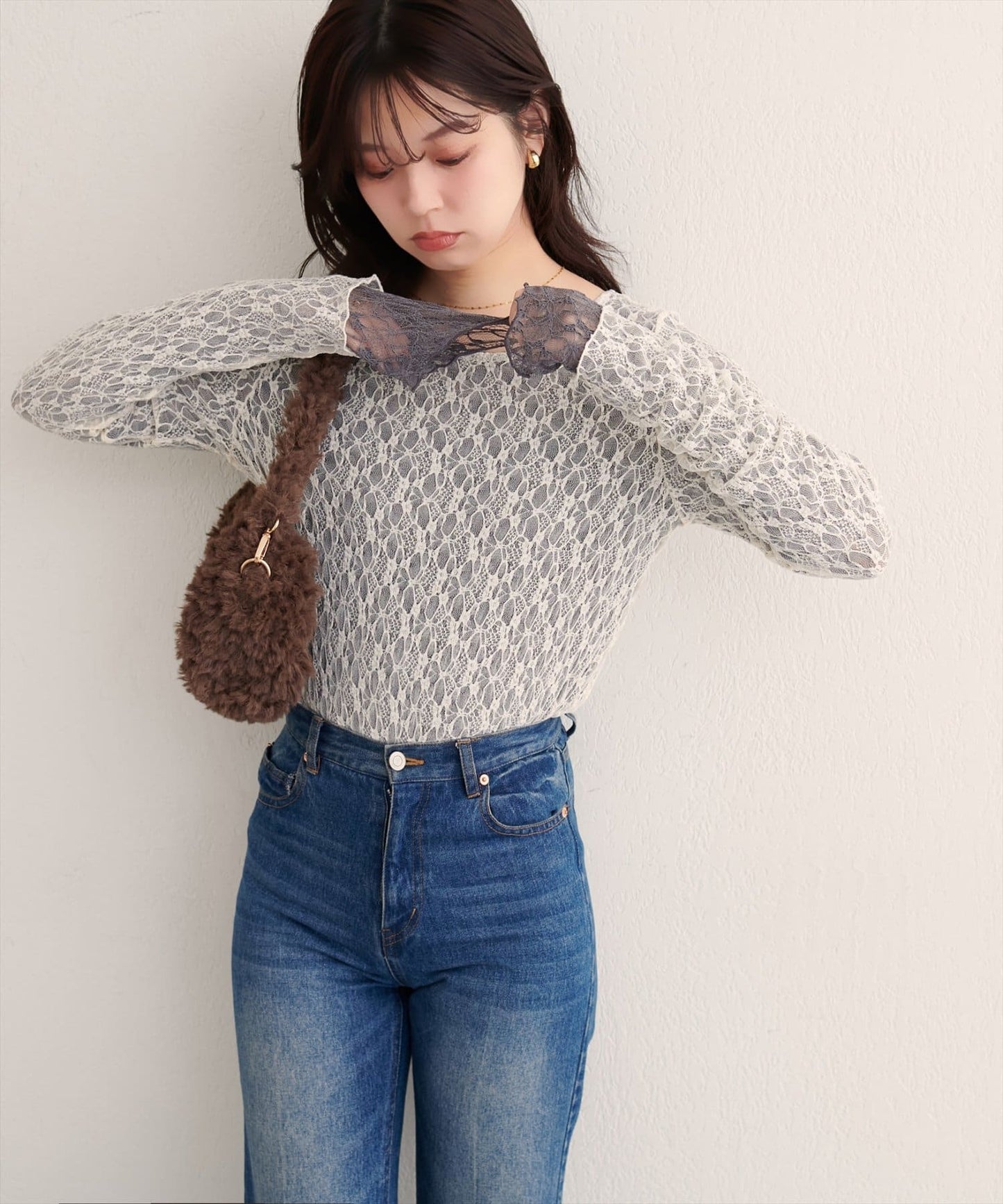 natural couture 雙面兩色Lace Top