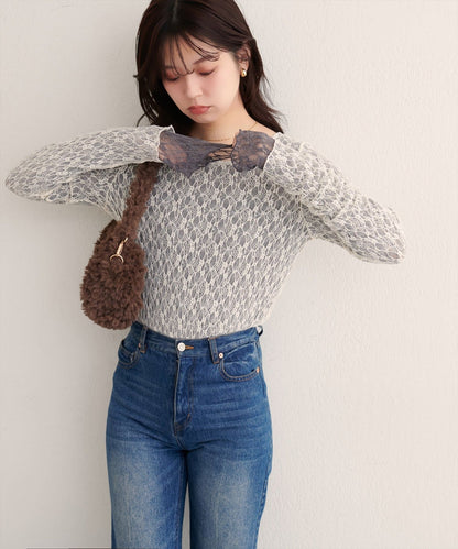 natural couture 雙面兩色Lace Top