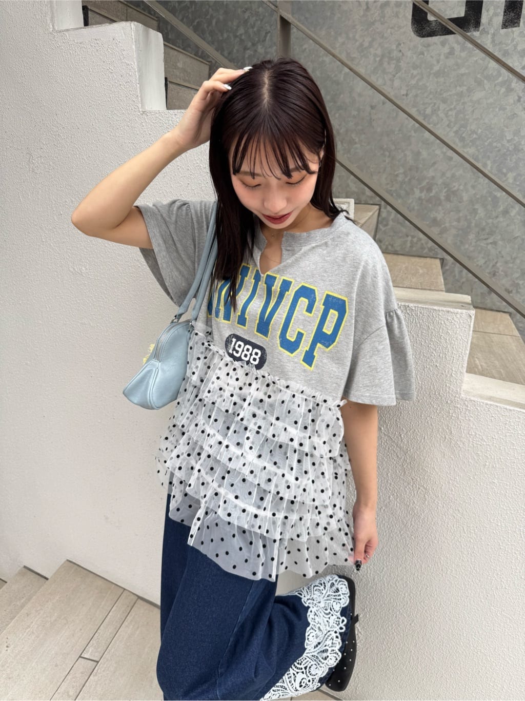 CIAOPANIC 波點薄紗拼接Tee - Image 29