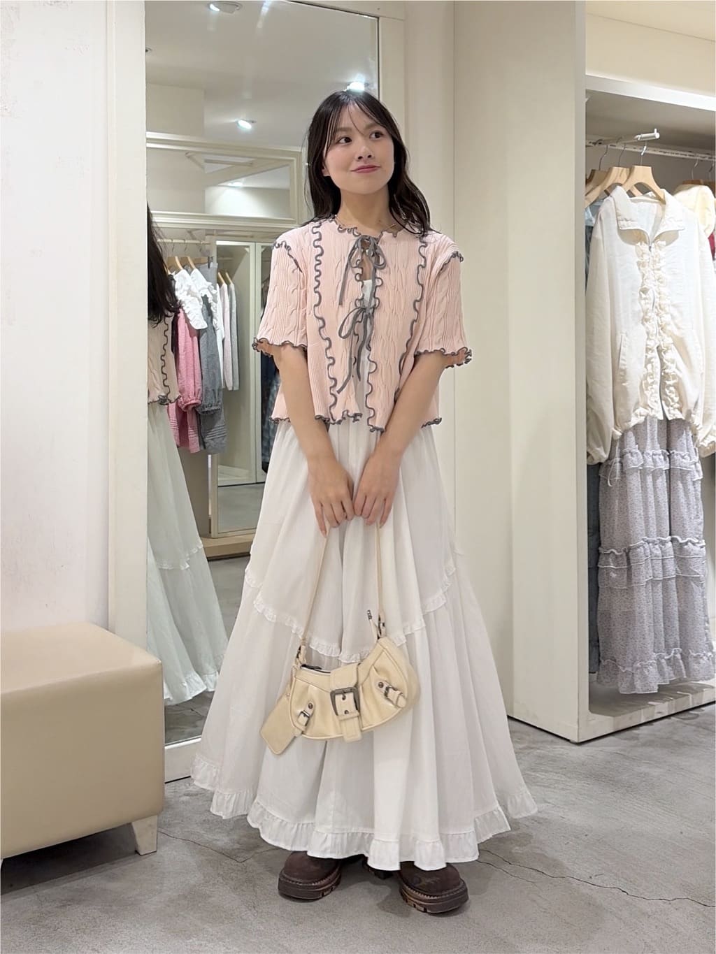 w closet 短袖撞色拼接開襟衫 - Image 40