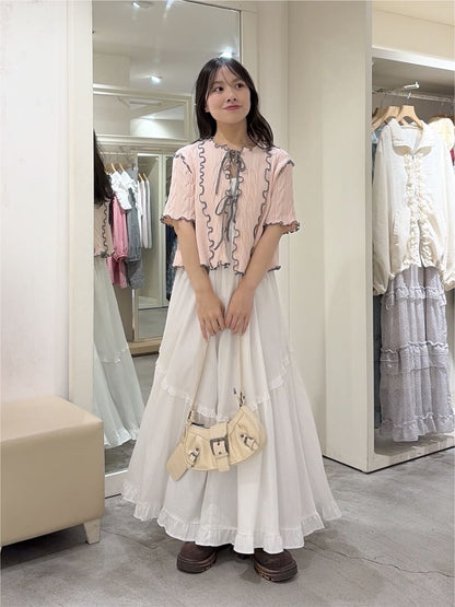 w closet 短袖撞色拼接開襟衫 - Image 40