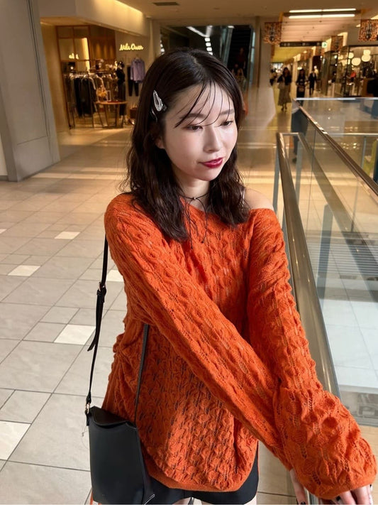 mystic 薄抽繩針織