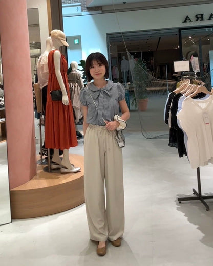 umm. By Discoat 圓領泡泡袖Blouse with bow tie - Image 35