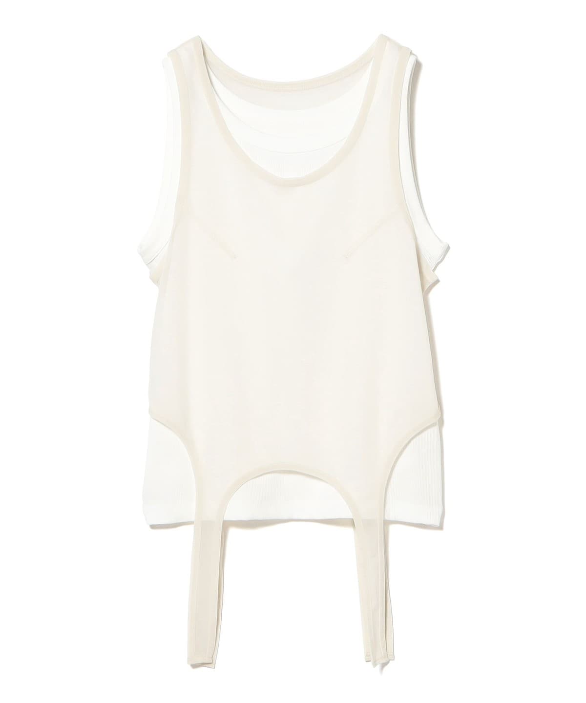 Ray BEAMS Sheer Layered Top 2P Set