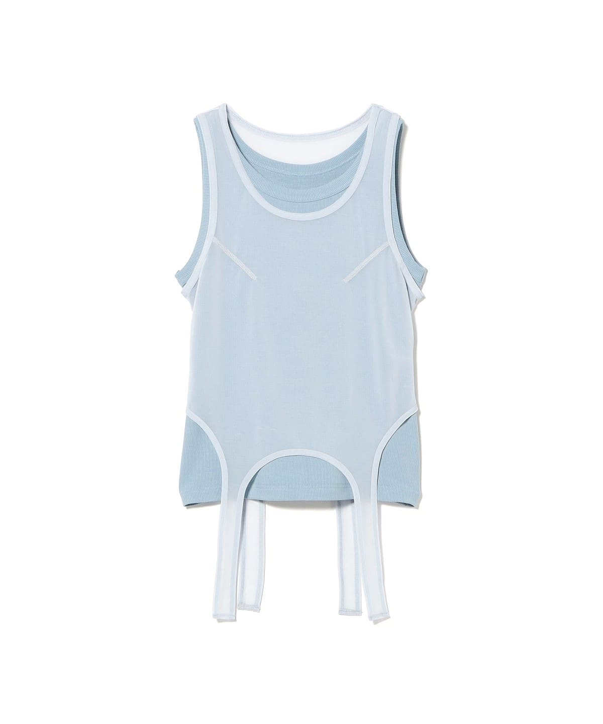 Ray BEAMS Sheer Layered Top 2P Set