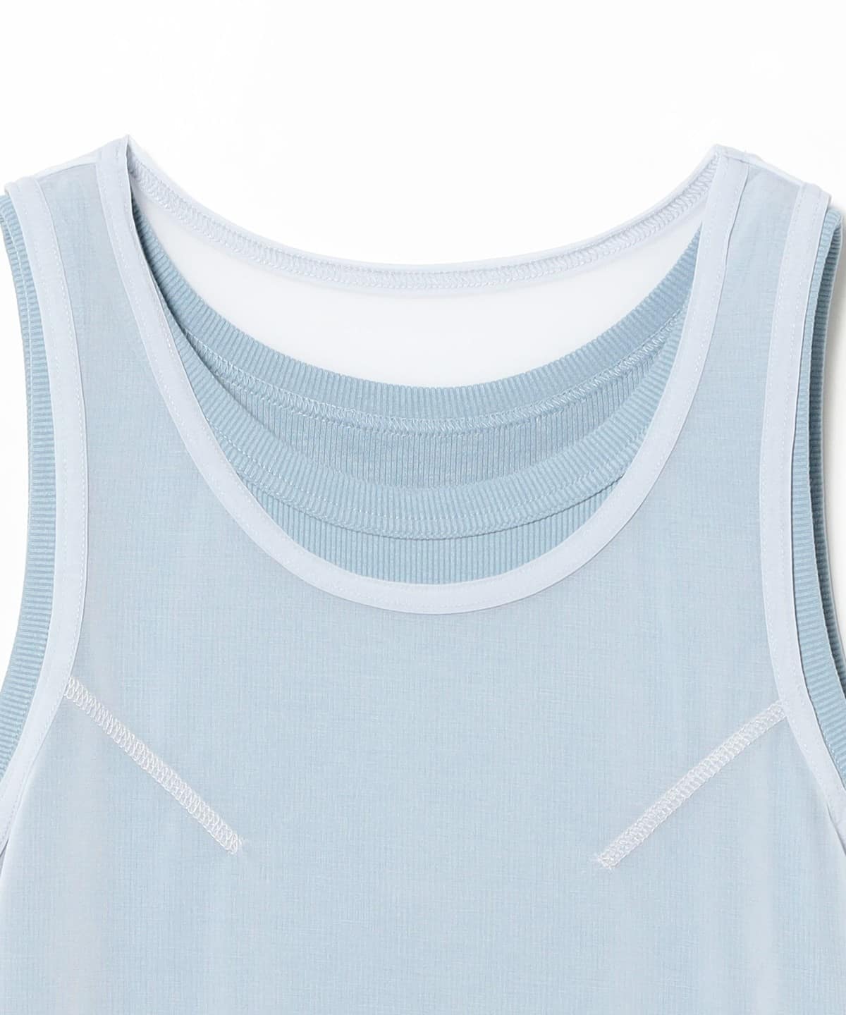 Ray BEAMS Sheer Layered Top 2P Set