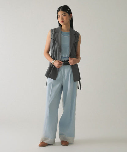 Ray BEAMS Sheer Layered Top 2P Set