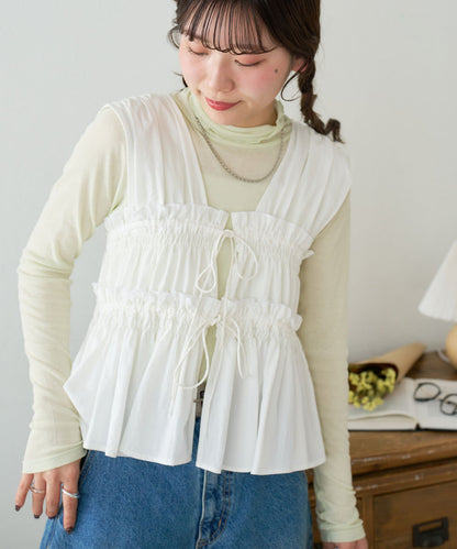 umm. By Discoat 褶褶絲帶 Sleeveless - Image 26