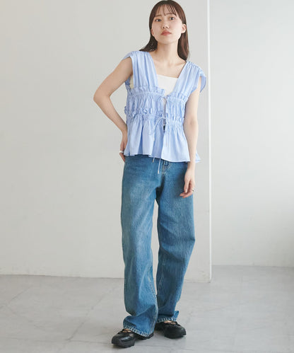 umm. By Discoat 褶褶絲帶 Sleeveless - Image 47