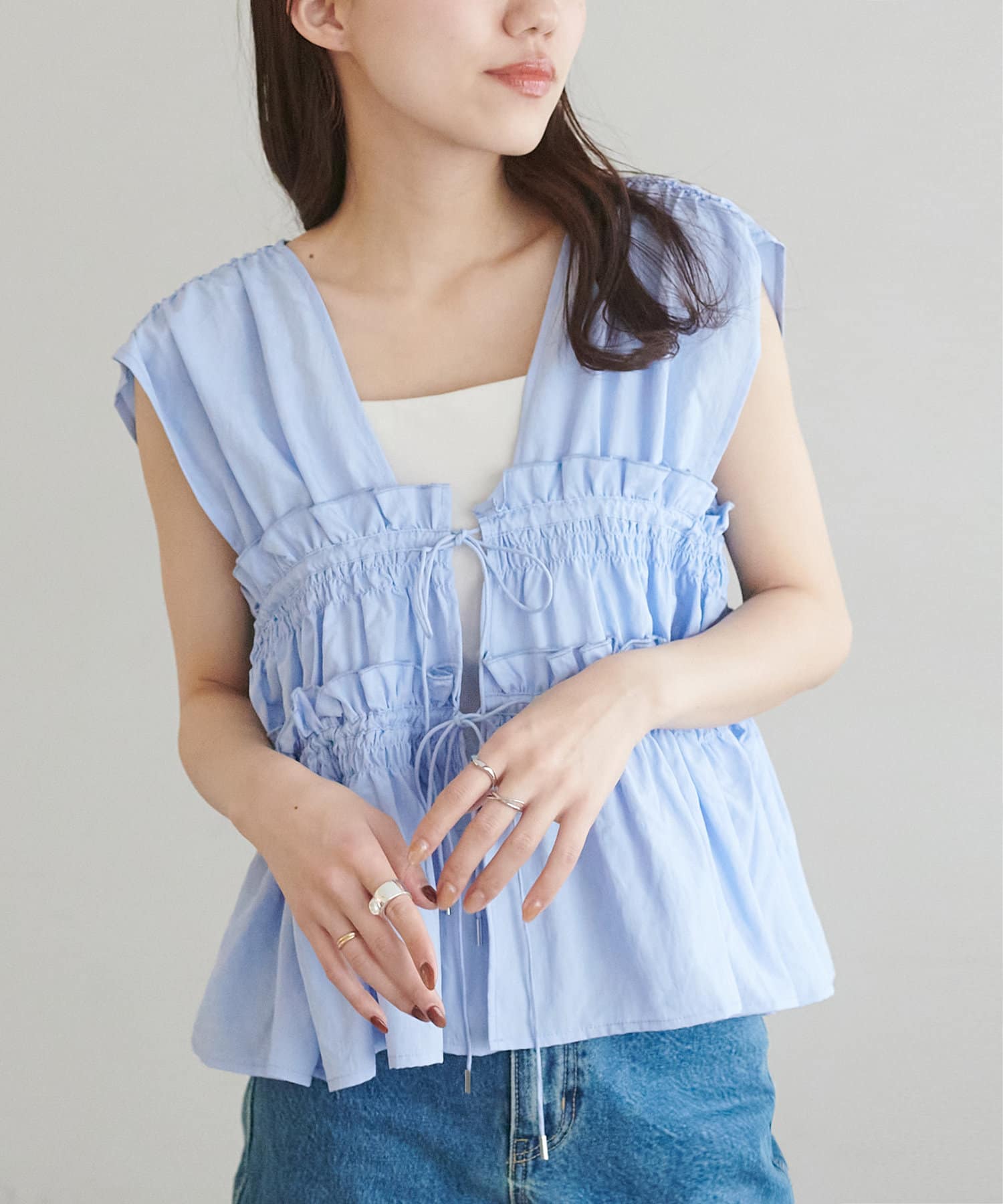umm. By Discoat 褶褶絲帶 Sleeveless - Image 44