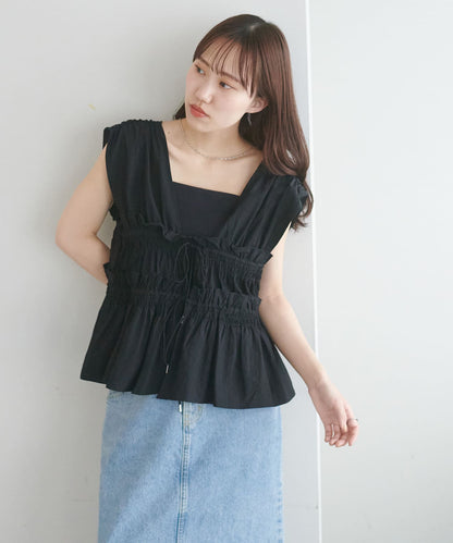 umm. By Discoat 褶褶絲帶 Sleeveless - Image 71