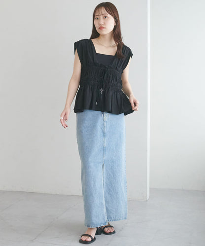 umm. By Discoat 褶褶絲帶 Sleeveless - Image 74