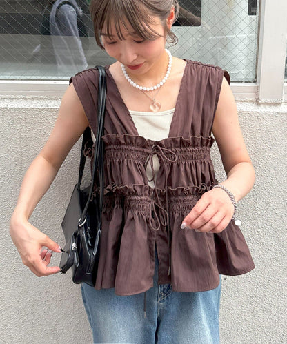 umm. By Discoat 褶褶絲帶 Sleeveless - Image 95