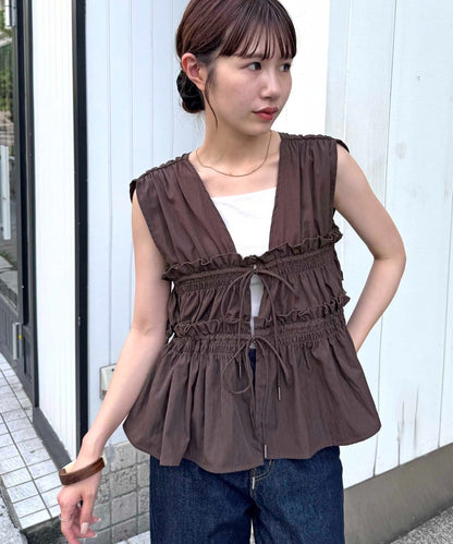 umm. By Discoat 褶褶絲帶 Sleeveless - Image 100