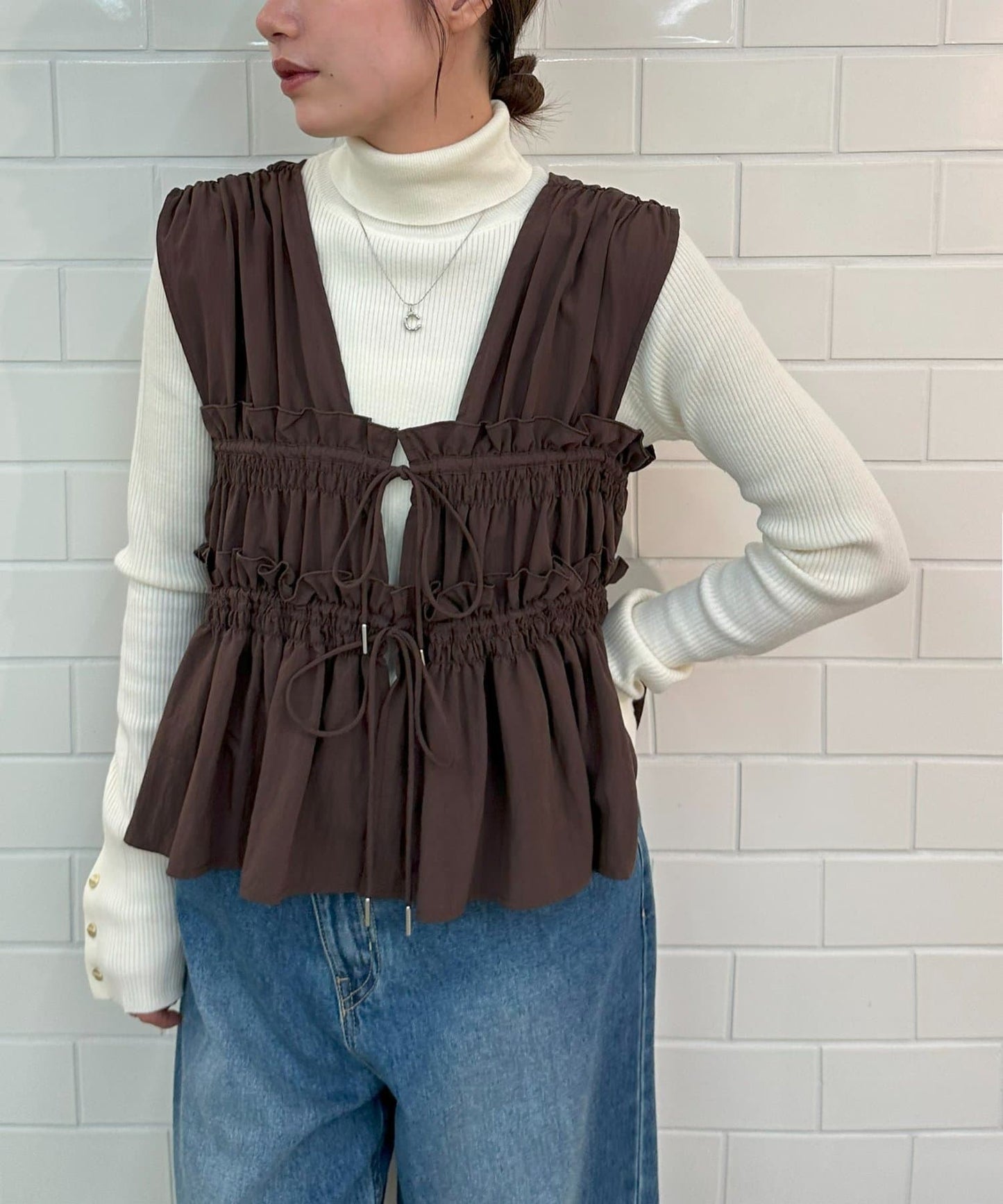 umm. By Discoat 褶褶絲帶 Sleeveless - Image 87