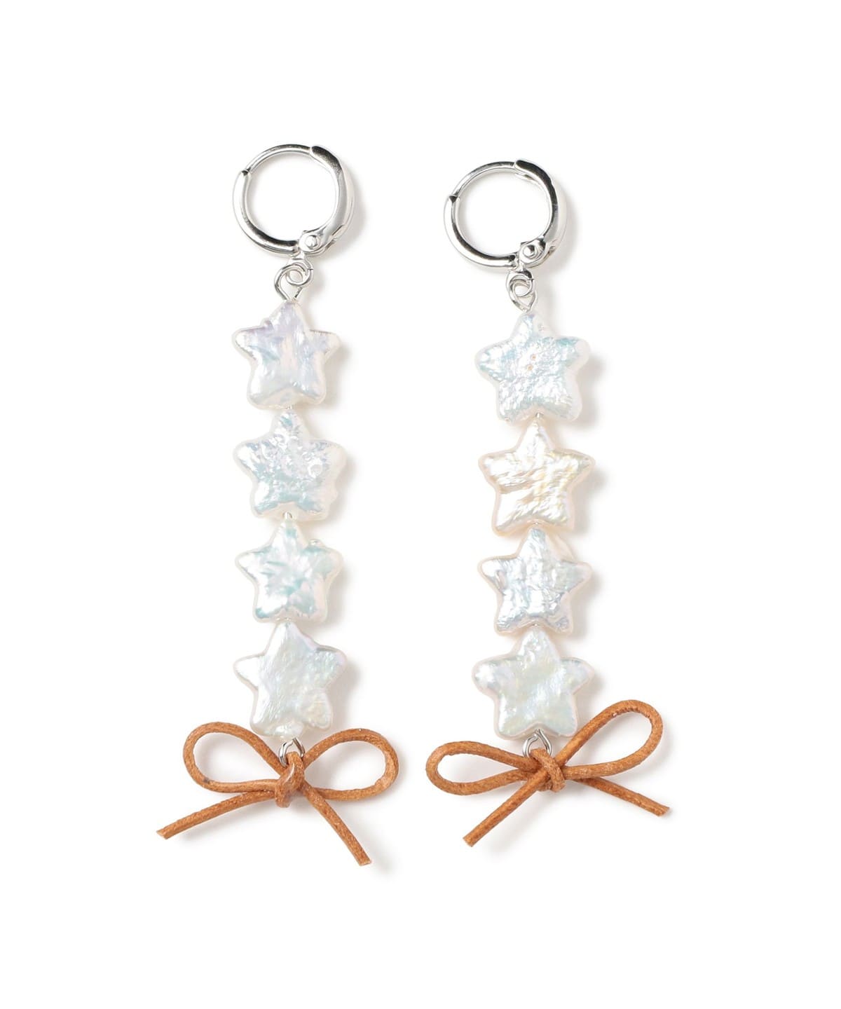Ray BEAMS LOTUS PINK 星星珍珠 earrings